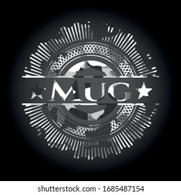 Emblema de camo gris. Ilustración vectorial.