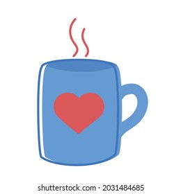 mug with heart love icon