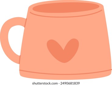 Taza Con Ilustración vectorial De Corazón
