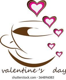 Mug with hearts Valentine's Day