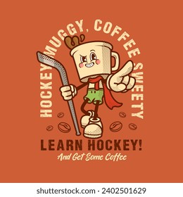 Vintage con el logotipo de hockey sobre hierba y retro