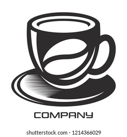 Mug of hot coffee logo