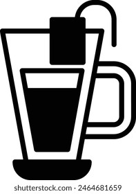 A A mug of hot coffee or hot tea icon illustration in line style