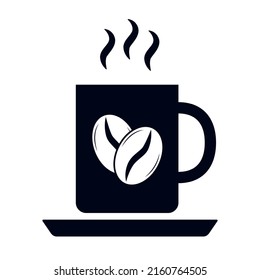 Mug hot coffee vector icon