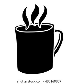 Mug of hot drink icon in simple style on a white background vector illustration