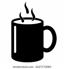 Mug with hot drink icon vector on white background.