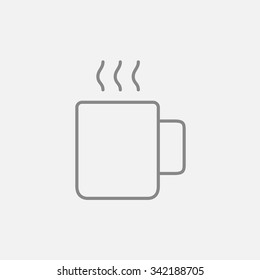 Mug of hot drink line icon for web, mobile and infographics. Vector dark grey icon isolated on light grey background.