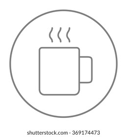 Mug of hot drink line icon.