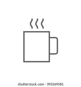 Mug of hot drink line icon.