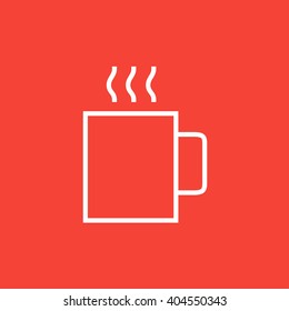 Mug of hot drink line icon.