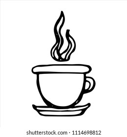 mug of hot drink vector icon sketch. isolated 