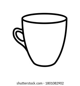 MUG FOR HOT DRINKS ON A WHITE BACKGROUND IN VECTOR