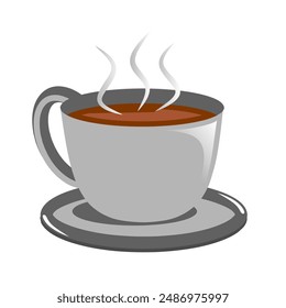 a mug of hot espresso coffee vector