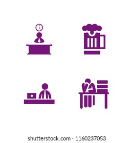 mug icon. 4 mug set with desk and beer vector icons for web and mobile app