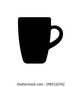 Mug icon. Black silhouette. Side view. Vector simple flat graphic illustration. The isolated object on a white background. Isolate.