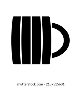 Mug icon. Black silhouette. Side view. Vector simple flat graphic illustration. Isolated object on a white background. Isolate.