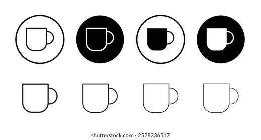 Mug icon Black and white outline vector