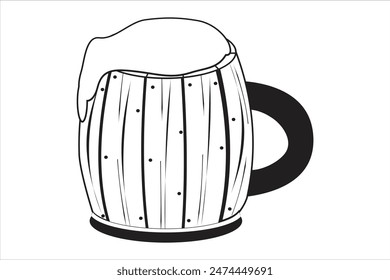 mug icon black and white vector illustration