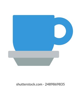 Mug icon color or logo illustration flat color blue style