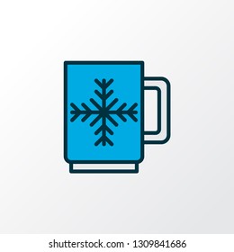 Mug icon colored line symbol. Premium quality isolated cup element in trendy style.