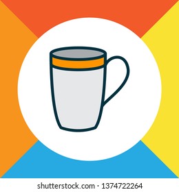 Mug icon colored line symbol. Premium quality isolated cup element in trendy style.