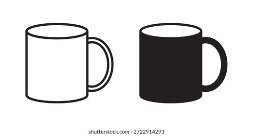 Ícone de caneca projeta a coleção para celular, ui, web.