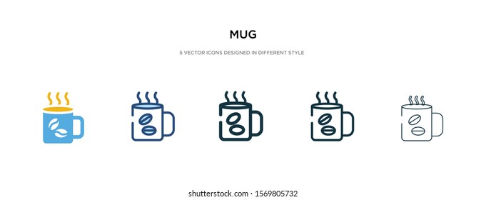 mug icon in different style vector illustration. two colored and black mug vector icons designed in filled, outline, line and stroke style can be used for web, mobile, ui