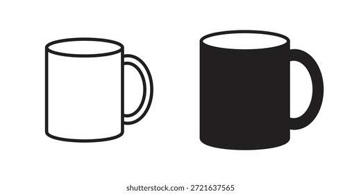 Icono de taza en línea delgada, estilo de trazo para Sitio web y App
