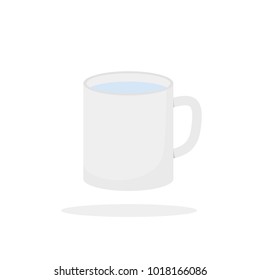 Mug icon in flat design. Vector illustration. Mug icon isolated on white background