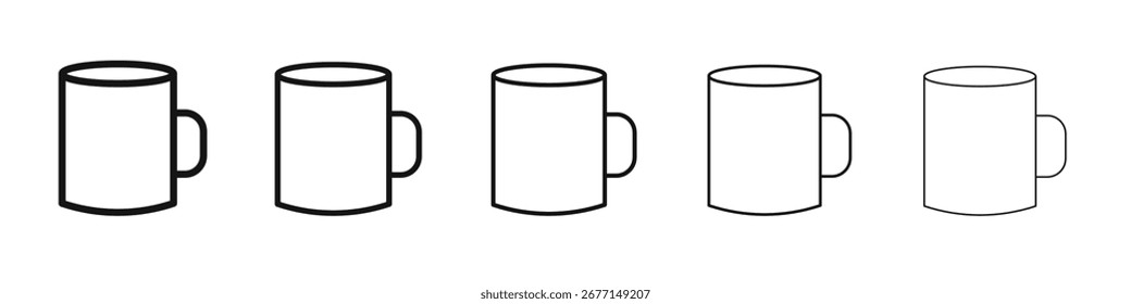 Becher Symbol flache Illustration Set Logo