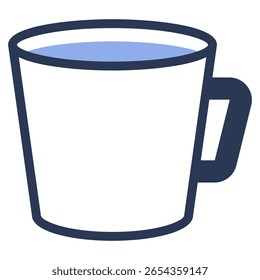 mug icon in flat outline style. color lineal color