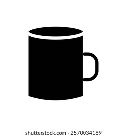 Mug icon Flat simple outline set