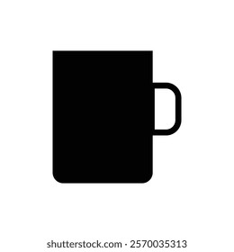 Mug icon Flat simple outline set