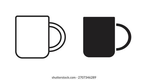Ícone de caneca. estilo plano e traçado Coleção. símbolo simples