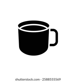 Mug icon Flat vector set outline