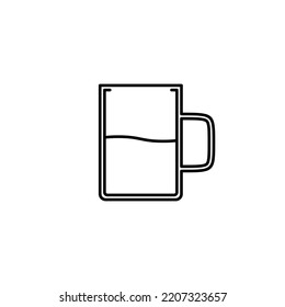 Schlammsymbol mit halbem Wasser auf weißem Hintergrund. schlicht, Linie, Silhouette und purer Stil. schwarz-weiß. geeignet für Symbol, Zeichen, Symbol oder Logo