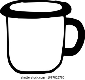 mug icon. hand drawn doodle. vector, scandinavian, nordic, minimalism, monochrome. cup, drink.