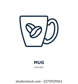 mug icon from kitchen collection. Thin linear mug, restaurant, drink outline icon isolated on white background. Line vector mug sign, symbol for web and mobile