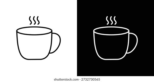 Mug icon in line design. editable stroke icon.