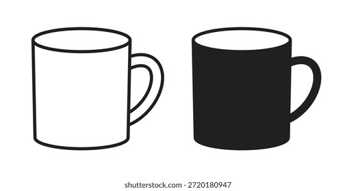 Ícone de caneca no design da linha. Vetor de ícone simples