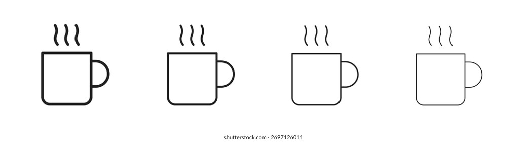 Mug icon line design. thin line vector icon set.