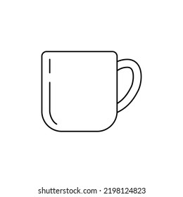 Mug-Symbol im Zeilenstil, einzeln auf weißem Hintergrund