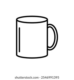 Logotipo lineal del icono de la taza aislado