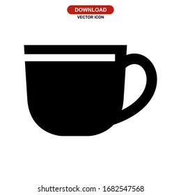 Mug icon or logo isolated on white background. High quality black style vector.