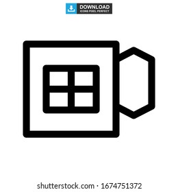 Icono de mug o logotipo símbolo de signo aislado ilustración vectorial - iconos vectoriales de estilo negro de alta calidad
