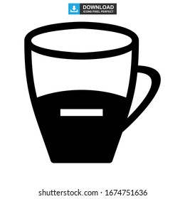 Icono de mug o logotipo símbolo de signo aislado ilustración vectorial - iconos vectoriales de estilo negro de alta calidad
