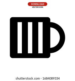Icono de mug o logotipo símbolo de signo aislado ilustración vectorial - Icono vectorial de estilo negro de alta calidad

