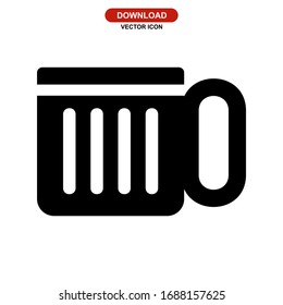 mug icon or logo isolated sign symbol vector illustration - high quality black style vector icons
