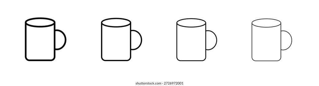 Ícone de caneca no estilo moderno de linha de traçado. Vetor 10 eps