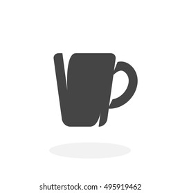 Mug icon on white background. Cup vector logo. Flat design style. Modern vector pictogram for web graphics - stock vector